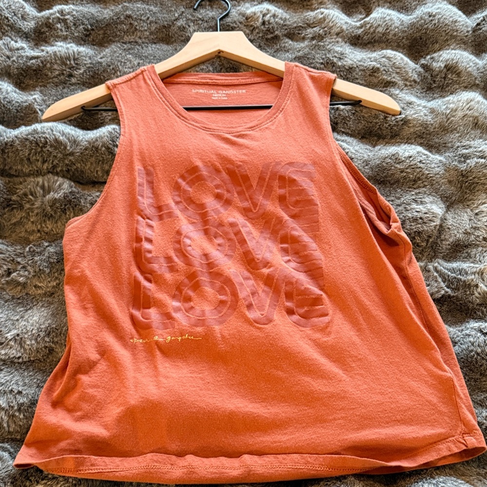 Spiritual Gangster Women's Rust Orange LOVE Muscle Tank